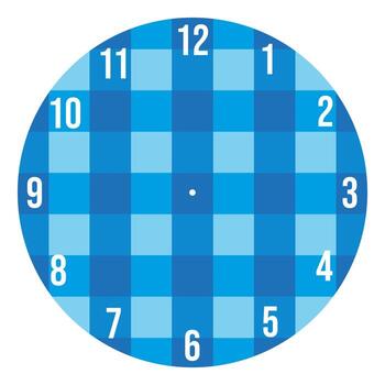 Abstract Blue Clock Face - Geometric Grid Pattern Round Watch Dial Template vector