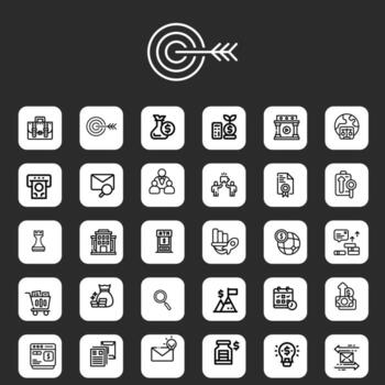 Set of minimalist accounting icons for financial statements, audit, report, invoice in modern flat design vector