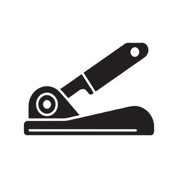 documento recortadora equipo sólido icono vector