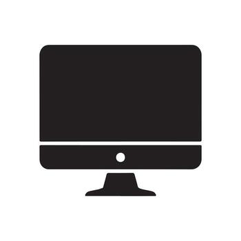 Desktop Computer Device Workplace Solid Icon vector