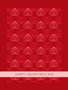 Valentines Day holiday template with line heart pattern . Social media post with heart patterns. Sales promotion and greeting cards. mobile apps, banner design and web ads vector