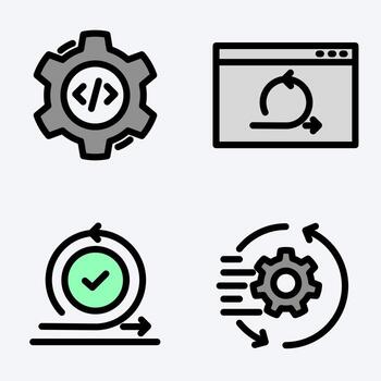 Coding and development process icons vector