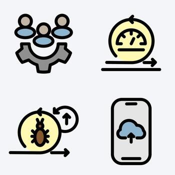 Software development process icons vector