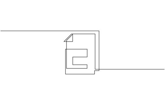 Single line drawing of a document paper outline documents background. Pro design vector