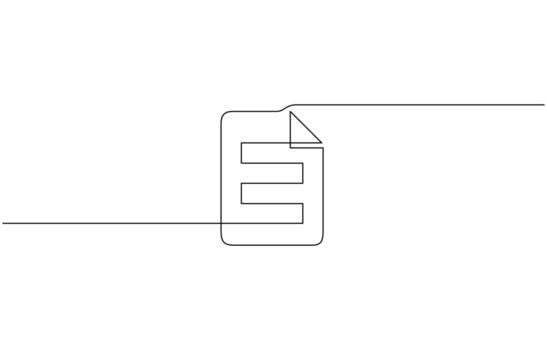 Single line drawing of a document paper outline documents background. Pro outline vector