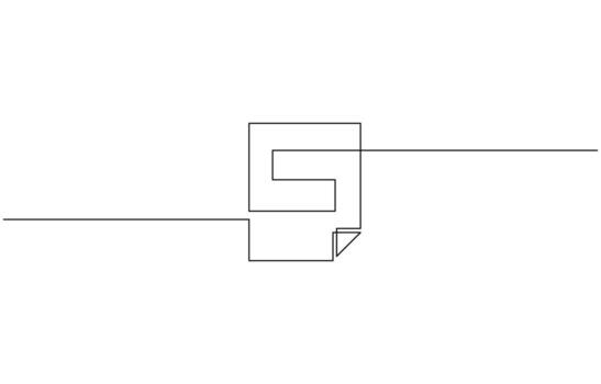 Single line drawing of a document paper outline documents background icon vector