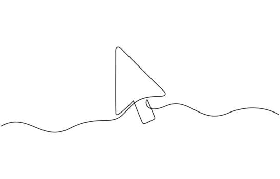 continuo dibujo de cursor flecha. uno línea icono de cursor flecha. un soltero línea dibujo de un cursor. continuo línea cursor icono Pro diseño vector