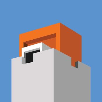 Abstract minimal building with blue sky background. Geometric Modern Architecture Illustration. Minimal Colorful Building on a Sunny Day. Abstract Shapes and Flat colorful building vector