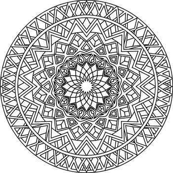 geométrico mandala ornamento inspirado por Oeste javanés batik estilo, resumen simétrico modelo para textil y moderno diseño vector