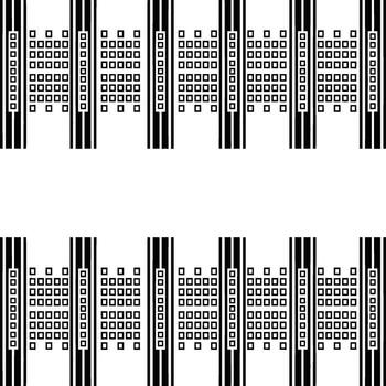 geometric border ornament inspired by West Javanese batik style, symmetrical linear pattern for packaging and textile design vector