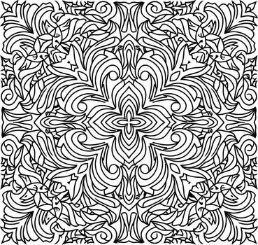 floral remolino modelo inspirado por Oeste javanés batik estilo, simétrico decorativo antecedentes vector