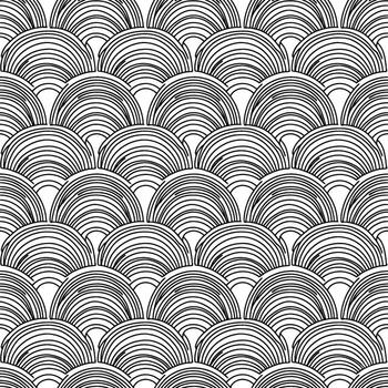 half circle wave pattern inspired by West Javanese batik style, abstract repetitive curved ornament for textile and decorative design vector