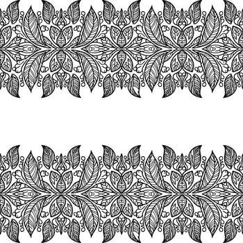 Abstract Symmetrical Decorative Border with Stylized Leaf Pattern vector