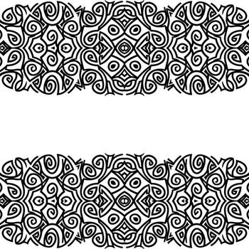 Abstract Symmetrical Decorative Border with Intricate Swirl Motif vector