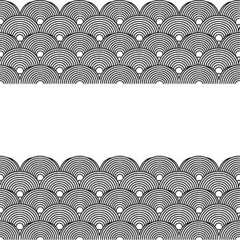 wave arc pattern inspired by West Javanese batik style, decorative geometric seamless ornament design vector