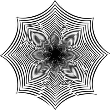 Abstract Hypnotic Star Tunnel, a Spiraling Op Art Design with an Optical Illusion and Psychedelic Effect vector