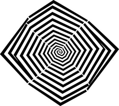 Abstract Spiral Optical Illusion, a Hypnotic Concentric Geometric Pattern with Bold Lines vector