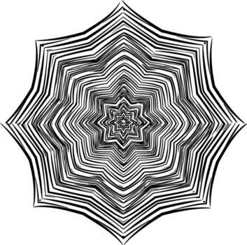 Abstract Hypnotic Star Tunnel, an Optical Illusion with Spiraling Concentric Lines and a Psychedelic Effect vector