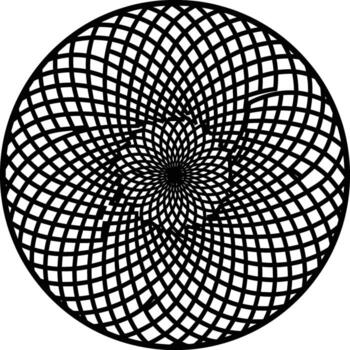 spiral lattice ornament inspired by Beijing traditional architecture, abstract dynamic circular pattern vector