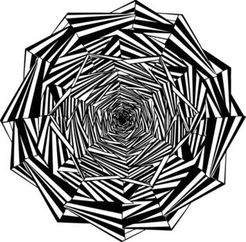 Abstract Hypnotic Tunnel, an Optical Illusion with Spiraling Geometric Fractals and a Psychedelic Effect vector