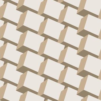 seamless geometric pattern. Decorative clean light 3d block endless texture. Modern beige elegant cubes - repeatable background vector