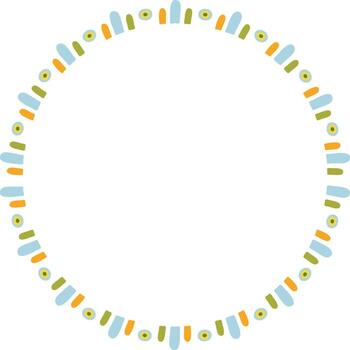 Doodle frame with colorful elements. Trendy template. Cute empty frame box vector