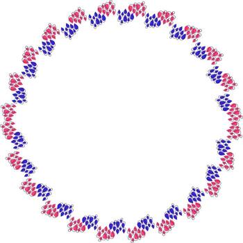 Doodle frame with colorful elements. Rain drops graphic template. Cute empty frame box vector