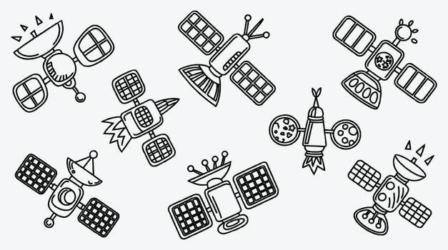 satélite sin costura modelo antecedentes para Ciencias tecnología y espacio exploración vector