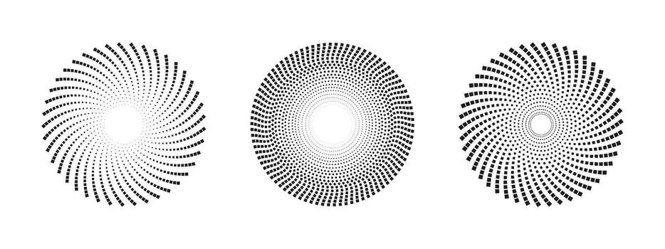 Black halftone circular dotted frame. Abstract spray dot texture isolated on white background. minimal design element. vector