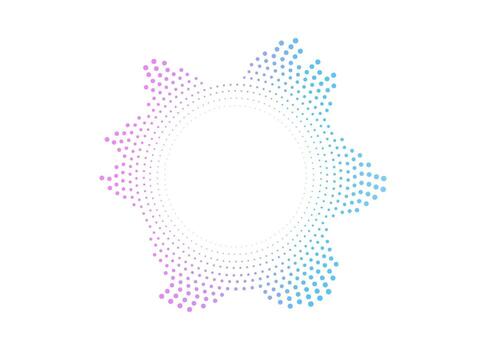 soltero neón radial forma de onda con punteado ligero efecto. circular audio espectro anillo. aislado elemento para digital diseño proyectos vector