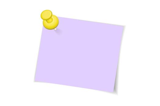 Paper note pinned with a metal push pin. Realistic sheet for reminders messages, or office design elements. vector