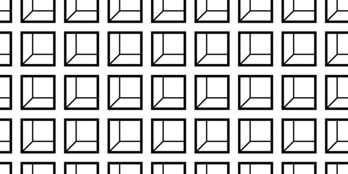 sin costura geométrico 3d cubo cuadrícula modelo en negro y blanco, mínimo resumen antecedentes diseño vector