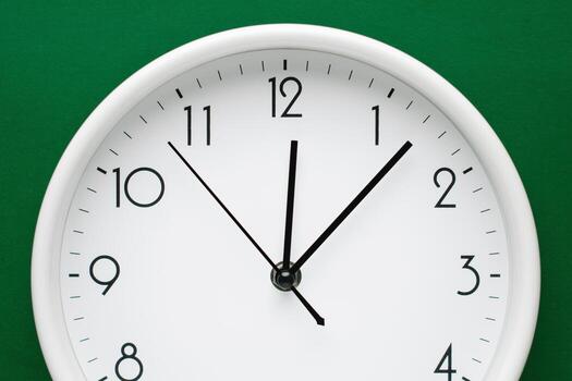 Clocks tell the time of work and life, using valuable time and managing time effectively. Photo in studio