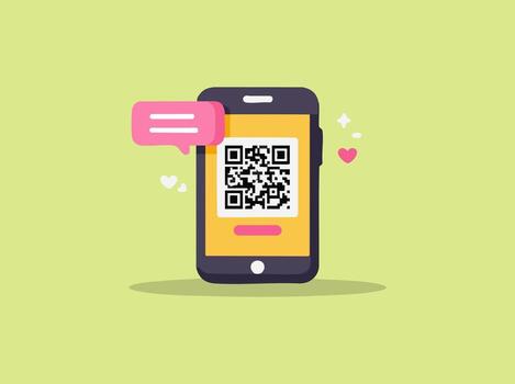 QR Code Sign for Event Ticket vector