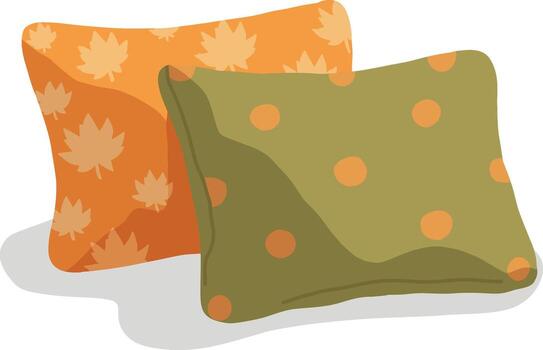 plano otoño amortiguar ilustración con hoja y polca punto patrones vector