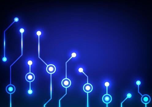 Digital technology circuit background. Data system concept. Design for circuit board futuristic network computer light and glow. vector