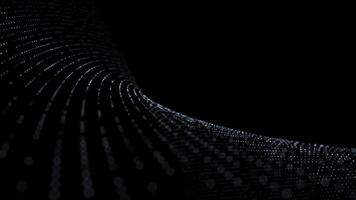 Stylish dark minimalist motion background with a wave of blinking digital data lights and copy space. This elegant abstract technology background is full HD and a seamless loop. video