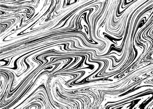 Marble or ink liquid texture abstract pattern background on black and white vector
