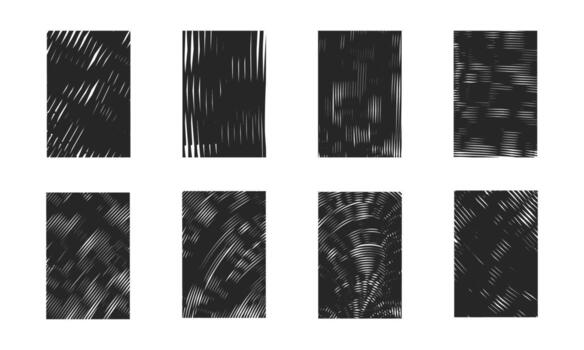 Abstract grunge texture set with rough brush strokes, scratches and noise effects. Minimal black and white texture illustration in style for background, poster, banner and graphic design vector