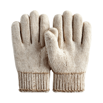 morbido a maglia inverno guanti disposte lato di lato con polsini sovrapposizione, bene Cucitura e caldo struttura visibile, isolato su trasparente sfondo. png