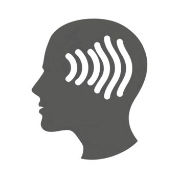 minimo testa profilo design con stratificato suono onda anelli entro, equilibrato proporzioni e liscio grigio riempire, isolato su trasparente sfondo. png