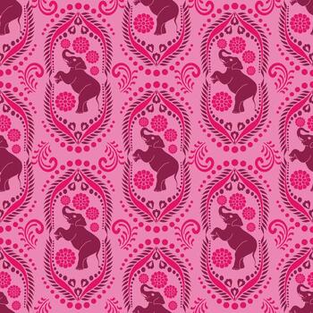Pink elephant pattern design vector