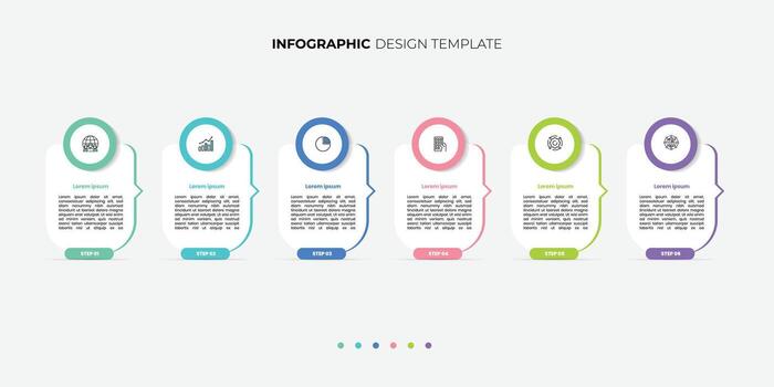 Modern Infographic label design template with icons and 6 options or steps. Can be used for process diagram, presentations, workflow layout, banner, flow chart, info graph. illustration vector