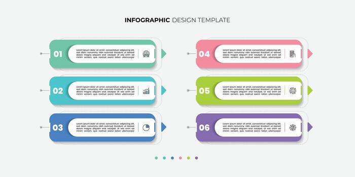 Modern Infographic label design template with icons and 6 options or steps. Can be used for process diagram, presentations, workflow layout, illustration vector