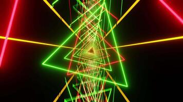Amazing green and red VJ loop background with rotated triangles video