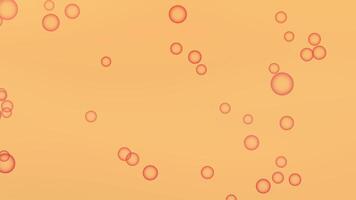 ett orange och gul lutning rörelse bakgrund med talrik orange och röd bubblor spridd tvärs över, varierande i storlek, liknar soda bubblor video