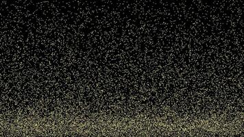 gyllene prickar på en transparent bakgrund flytta nedåt, skapande en skimrande effekt liknar av faller guld partiklar eller konfetti, passande tätare på de botten video