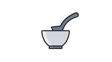 Suppe Symbol Animation. animiert Symbol verbunden zu Lebensmittel. geeignet zum Benutzer Schnittstelle, zur Verfügung stellen visuell Feedback und mehr. Schleifen Animation Stil. Alpha Kanal, transparent Hintergrund video