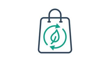 hållbar ikon animation. animerad ikon relaterad till återvinning. lämplig för användare gränssnitt, förse visuell respons och Mer. looping animering stil. alfa kanal, transparent bakgrund video