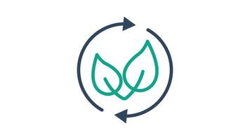 Biodegradable icon animation. Animated icon related to sustainable. Suitable for user interface, provide visual feedback and more. Looping animation style. alpha channel, transparent background video